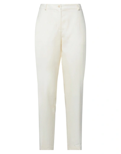 Shop Agnona Woman Pants Ivory Size 4 Wool In White