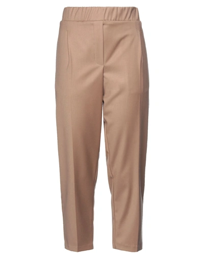 Shop Paola Prata Woman Pants Camel Size 12 Polyester, Rayon, Elastane In Beige