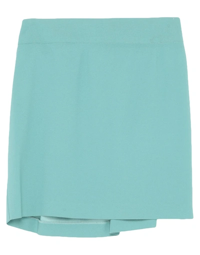 Shop Carla G. Woman Mini Skirt Turquoise Size 6 Acetate, Viscose, Elastane In Blue
