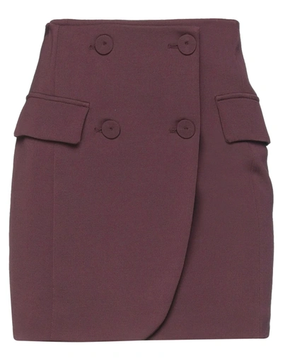 Shop Patrizia Pepe Woman Mini Skirt Deep Purple Size 4 Viscose, Wool, Elastane