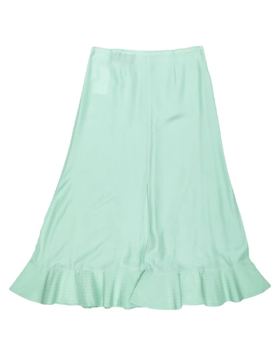 Shop Rochas Woman Midi Skirt Light Green Size 8 Silk