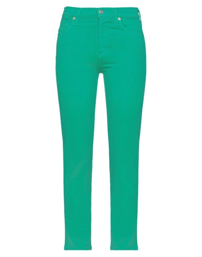Shop Citizens Of Humanity Woman Jeans Green Size 25 Cotton, T-400 Fiber, Elastane