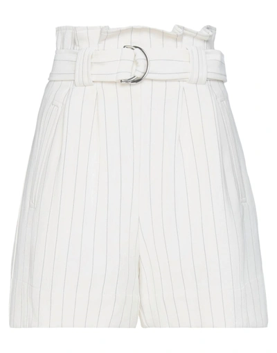 Shop Ganni Woman Shorts & Bermuda Shorts White Size 8/10 Polyester, Viscose, Elastane In Lead