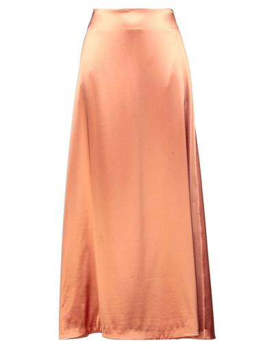 Shop Jil Sander Woman Maxi Skirt Orange Size 12 Viscose, Wool