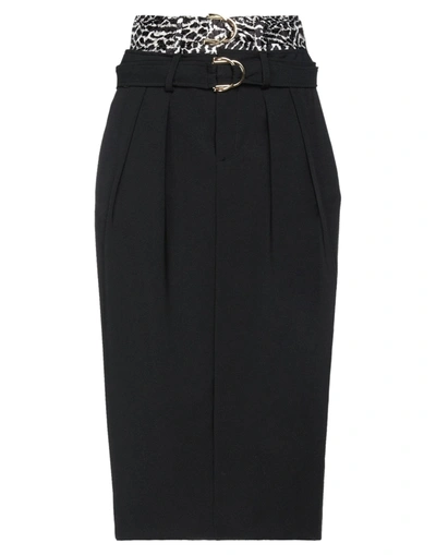 Shop Manila Grace Woman Midi Skirt Black Size 2 Polyester, Viscose, Elastane