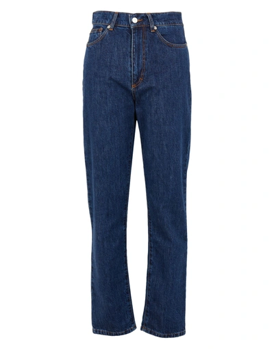 Shop 8 By Yoox Organic Cotton Regular Cut Jean Woman Jeans Blue Size 30 Organic Cotton
