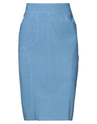 Shop Irie Wash Irié Wash Woman Midi Skirt Sky Blue Size S Polyamide, Elastane