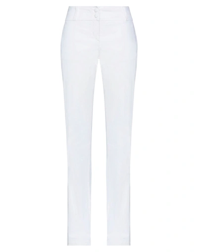 Shop Blumarine Woman Pants White Size 8 Cotton, Elastane