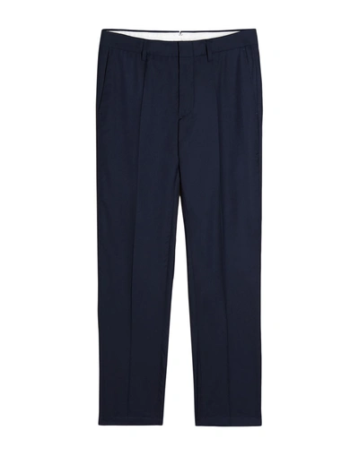 Shop Dunhill Man Pants Midnight Blue Size 30 Wool, Mulberry Silk