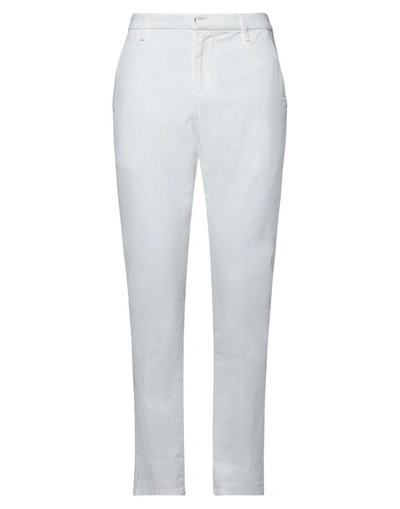 Shop Dondup Man Pants White Size 31 Cotton, Elastane