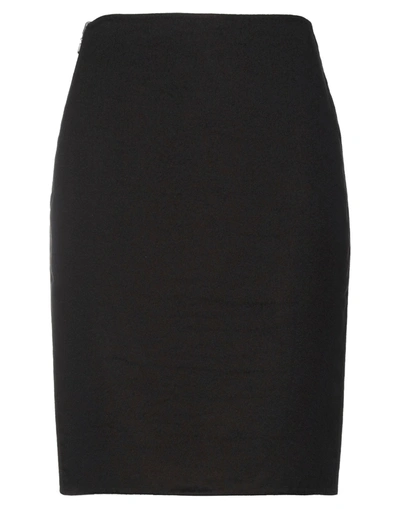 Shop Akris Woman Midi Skirt Dark Brown Size 10 Mulberry Silk