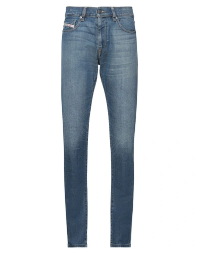 Shop Diesel Man Jeans Blue Size 28w-32l Cotton, Elastane, Calfskin