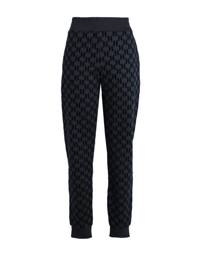 Shop Karl Lagerfeld Unisex Allover Kl Flock Sweats Woman Pants Black Size L Organic Cotton