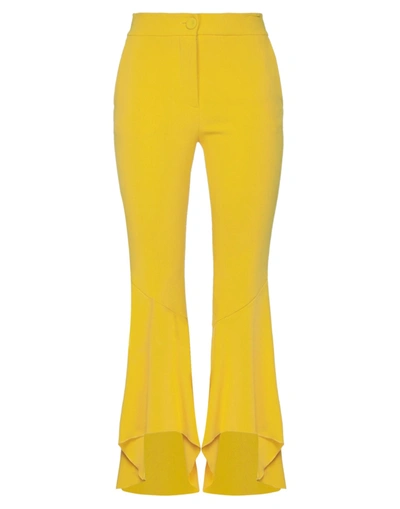 Shop Blumarine Woman Pants Yellow Size 6 Viscose, Wool, Elastane