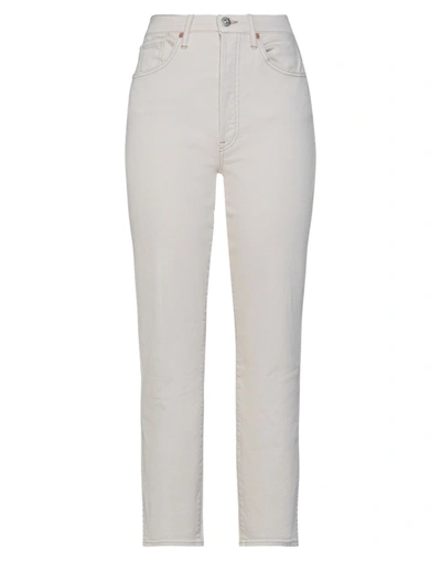 Shop 3x1 Woman Jeans Ivory Size 28 Cotton, Elastane In White