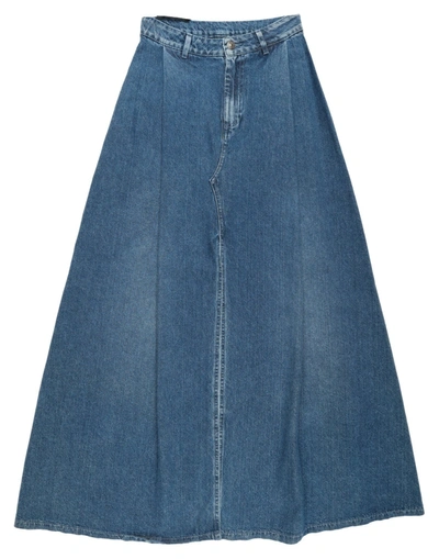 Shop My Twin Twinset Woman Denim Skirt Blue Size Xs Cotton