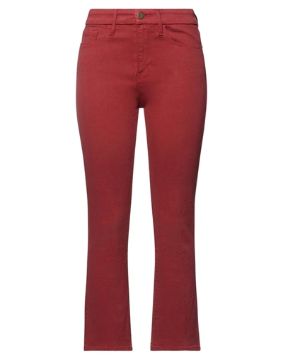 Shop Frame Woman Jeans Rust Size 24 Cotton, Polyester, Elastane In Red