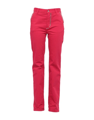 Shop Just Cavalli Woman Jeans Garnet Size 26 Cotton, Elastane In Red