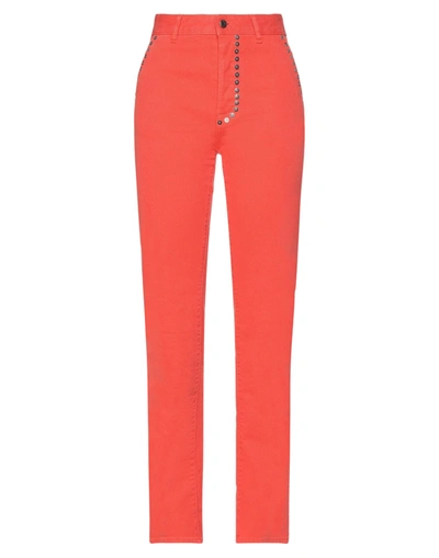 Shop Just Cavalli Woman Jeans Orange Size 27 Cotton, Elastane