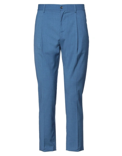 Shop Daniele Alessandrini Homme Man Pants Slate Blue Size 32 Polyester