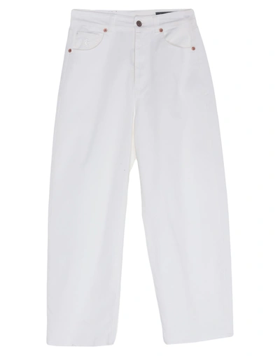 Shop Avantgar Denim By European Culture Woman Pants White Size 29 Cotton, Polyester, Rubber