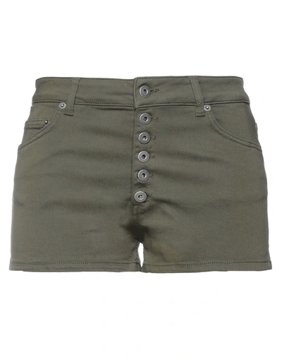 Shop Dondup Woman Shorts & Bermuda Shorts Military Green Size 28 Cotton, Elastomultiester, Elastane