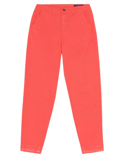 Shop Avantgar Denim By European Culture Woman Pants Coral Size 31 Cotton, Polyester, Rubber In Red