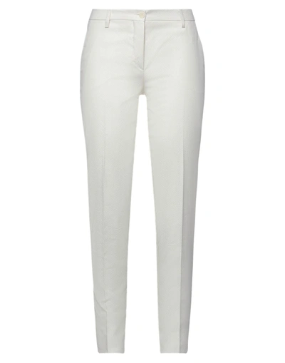 Shop Brian Dales Woman Pants Ivory Size 6 Cotton, Viscose, Elastane In White