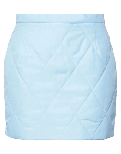 Shop Vicolo Woman Mini Skirt Sky Blue Size M Polyester, Polypropylene