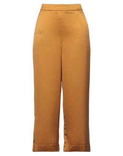 Shop Brian Dales Woman Pants Camel Size 8 Polyester In Beige