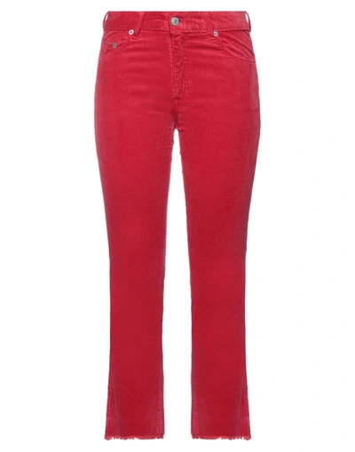 Shop Care Label Woman Pants Red Size 27 Cotton, Modal, Elastane