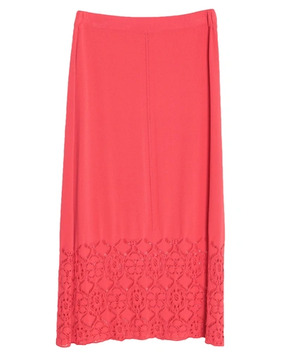 Shop Bruno Manetti Woman Midi Skirt Red Size 6 Viscose, Polyamide