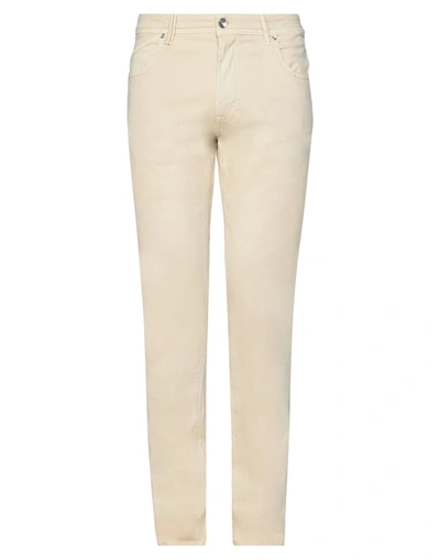 Shop Re-hash Man Pants Beige Size 40 Cotton, Elastane
