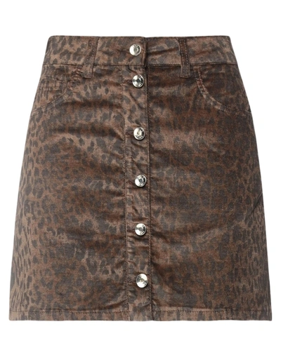 Shop Liu •jo Woman Mini Skirt Camel Size 29 Cotton, Modal, Elastane In Beige