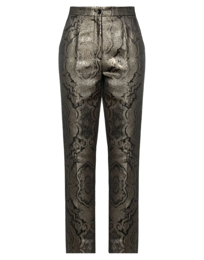 Shop Etro Woman Pants Bronze Size 10 Acetate, Acrylic, Wool, Metallic Fiber, Cotton In Yellow