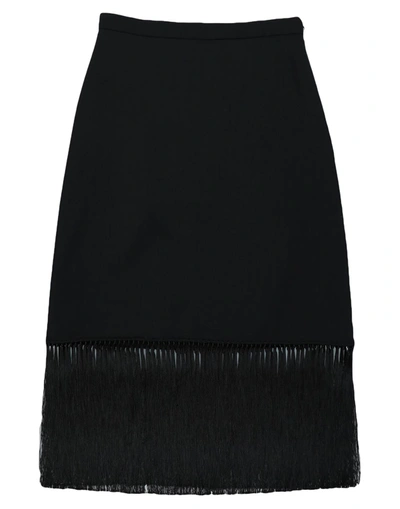 Shop Burberry Woman Midi Skirt Black Size 8 Mohair Wool, Virgin Wool