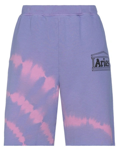 Shop Aries Woman Shorts & Bermuda Shorts Lilac Size L Cotton In Purple