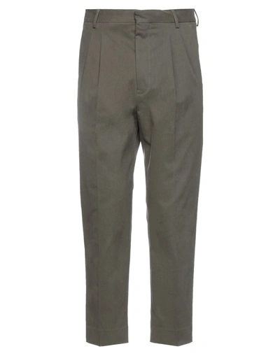 Shop Mauro Grifoni Grifoni Man Pants Military Green Size 28 Cotton, Elastane