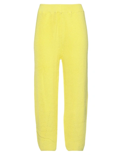 Shop Vicolo Woman Pants Yellow Size Onesize Cotton, Acrylic