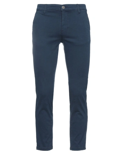 Shop Jack & Jones Man Pants Midnight Blue Size 29w-30l Cotton, Elastane