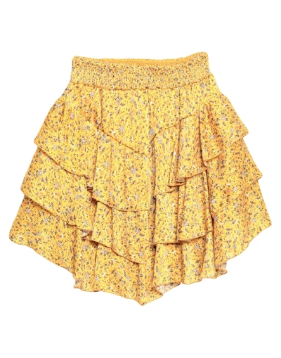 Shop Souvenir Woman Mini Skirt Ocher Size M Polyester In Yellow