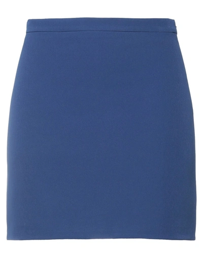 Shop Frankie Morello Woman Mini Skirt Blue Size 10 Polyester, Elastane
