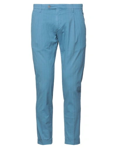 Shop Michael Coal Man Pants Pastel Blue Size 35 Cotton, Elastane