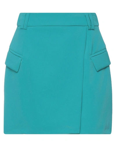 Shop Vicolo Woman Mini Skirt Turquoise Size M Polyester, Elastane In Blue