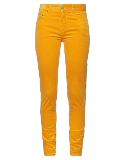 Shop Care Label Woman Pants Ocher Size 27 Cotton, Modal, Elastane In Yellow