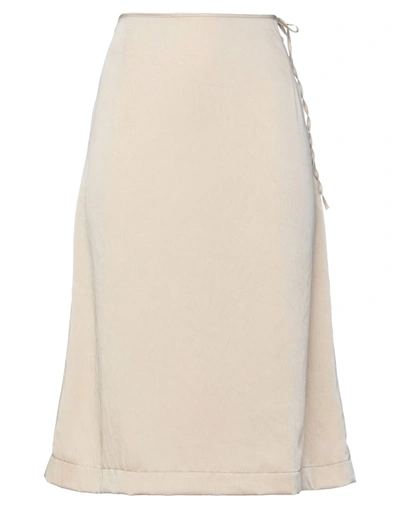 Shop Jucca Woman Midi Skirt Beige Size 8 Polyester