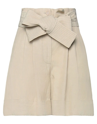 Shop P.a.r.o.s.h P. A.r. O.s. H. Woman Shorts & Bermuda Shorts Beige Size S Viscose, Linen