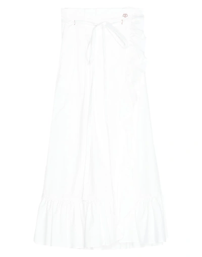 Shop Bohelle Woman Midi Skirt White Size 6 Cotton
