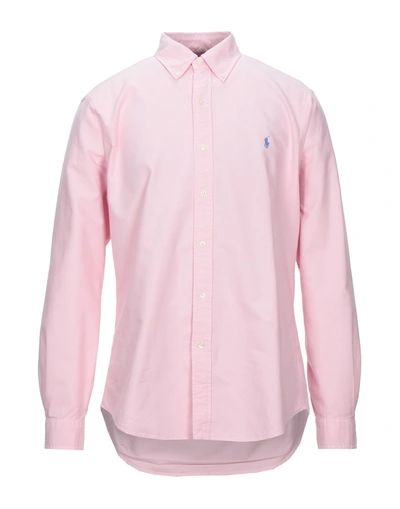 Shop Polo Ralph Lauren Man Shirt Pink Size Xs Cotton