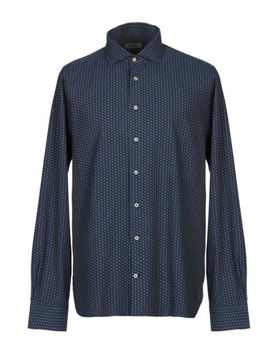 Shop Seventy Sergio Tegon Shirts In Dark Blue